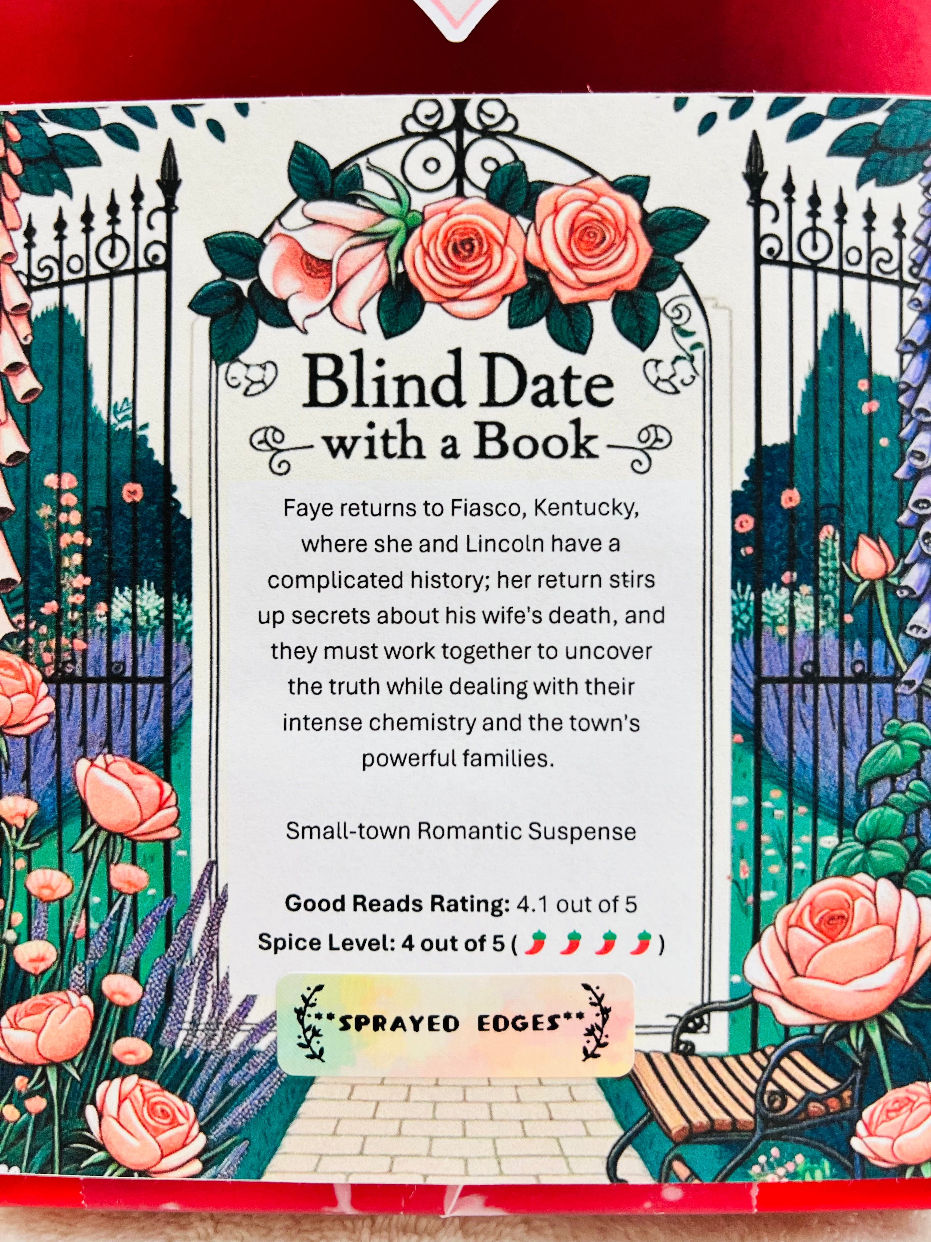 Small-town Romantic Suspense - Sprayed Edges Blind Date with a Book 273