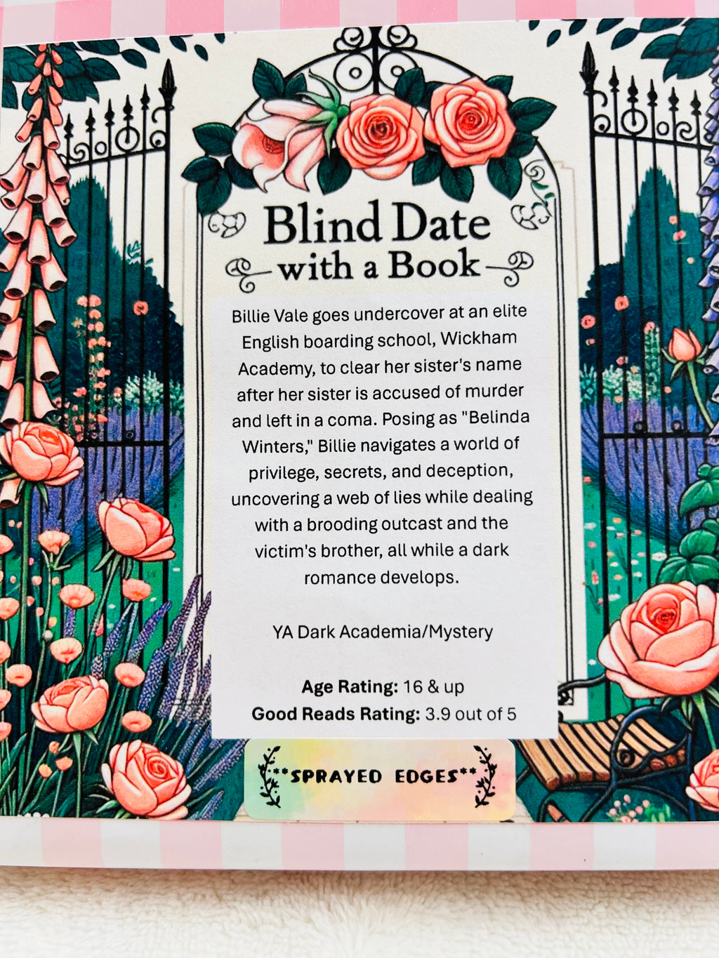 YA Dark Academia/Mystery - Sprayed Edges Blind Date with a Book 274