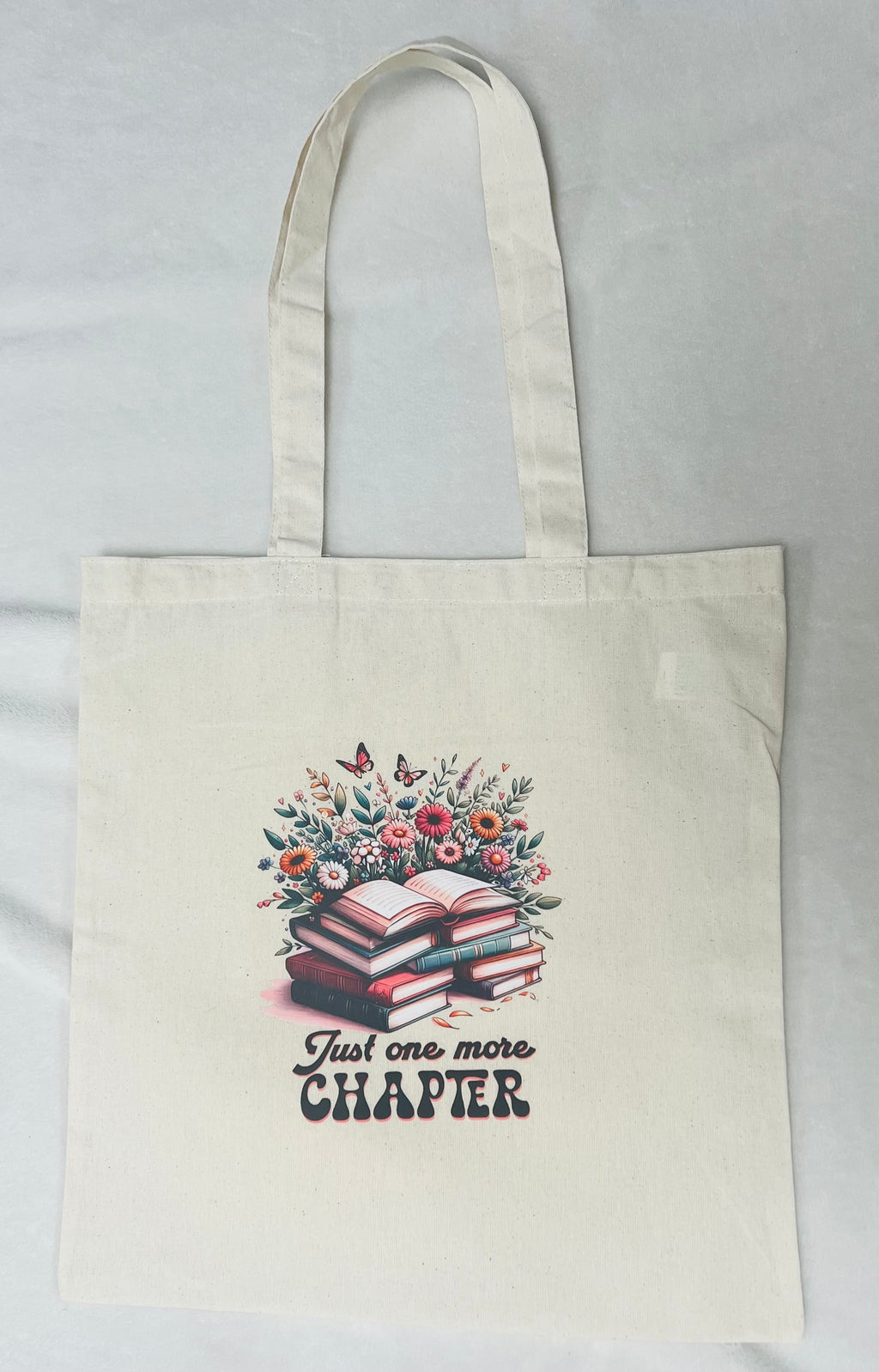 Bookish Canvas Tote Bag – Just One More Chapter