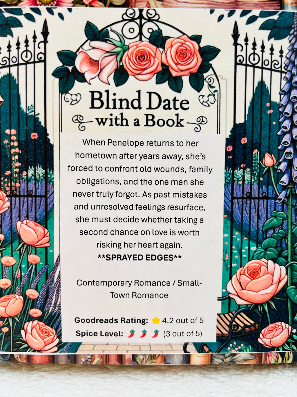 Contemporary Romance / Small-Town Romance - Sprayed Edges Blind Date with a Book 339