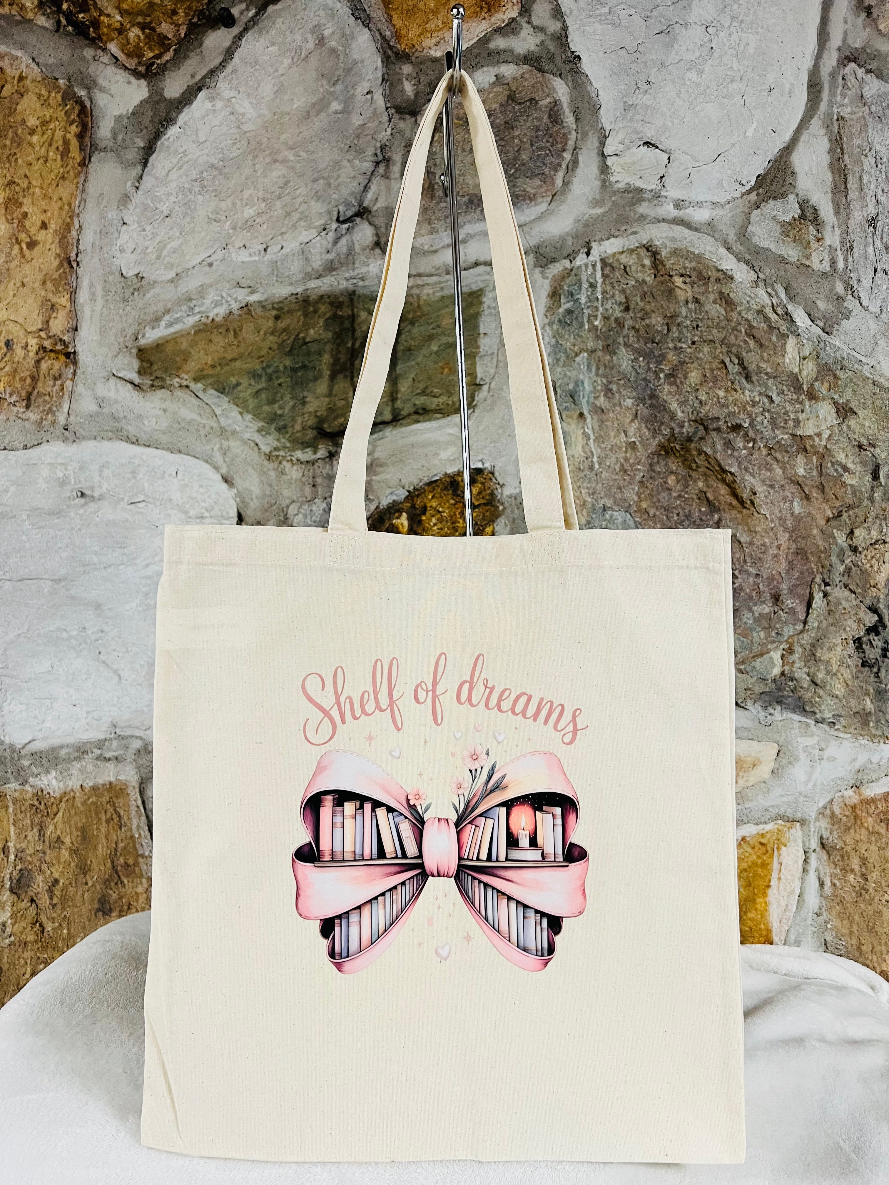 Bookish Canvas Tote Bag – Shelf of Dreams