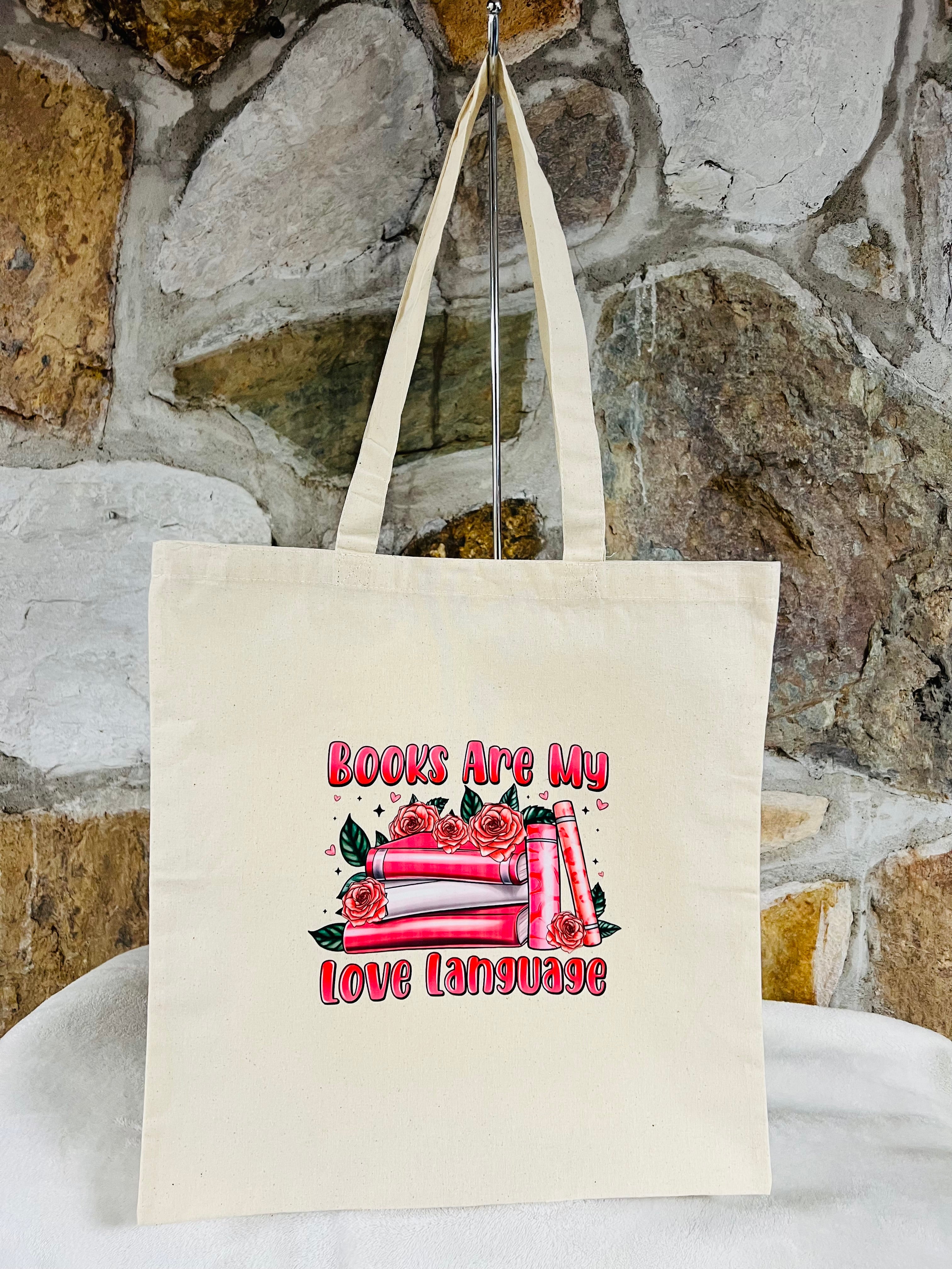 Bookish Canvas Tote Bag – Books Are My Love Language