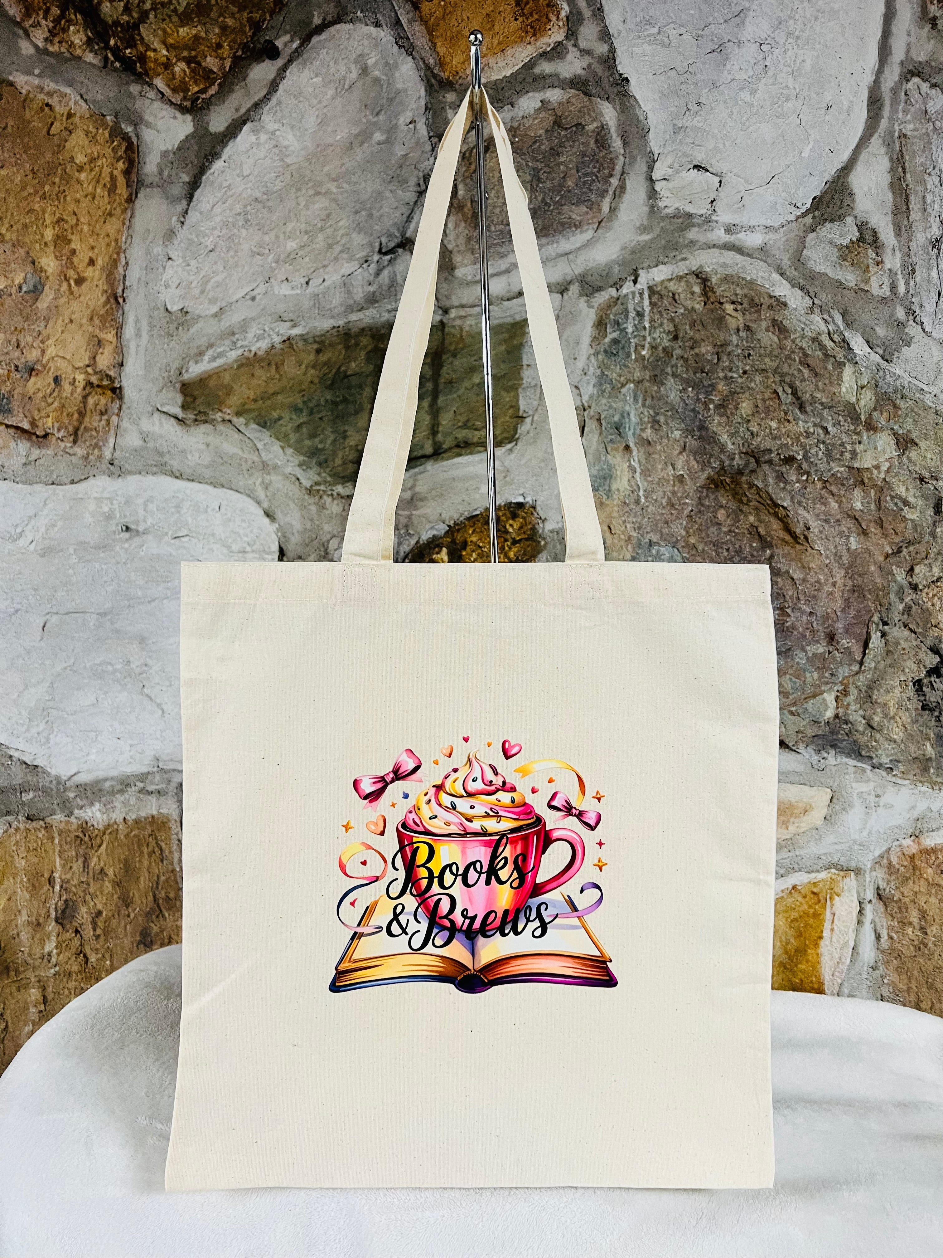 Bookish Canvas Tote Bag – Books & Brews