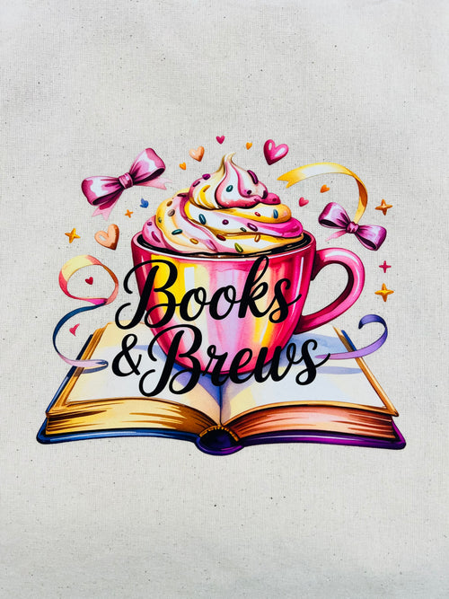 Bookish Canvas Tote Bag – Books & Brews