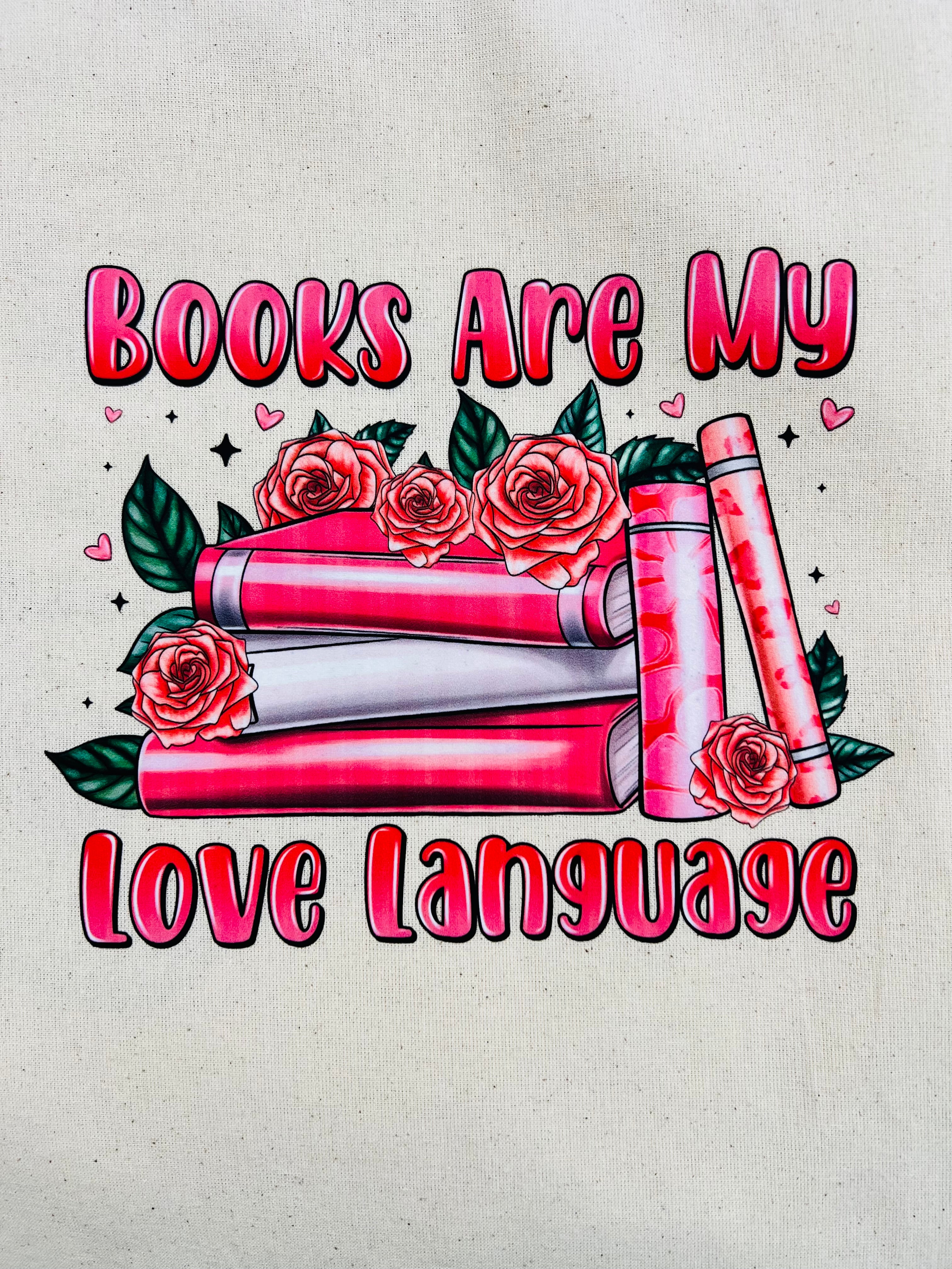 Bookish Canvas Tote Bag – Books Are My Love Language