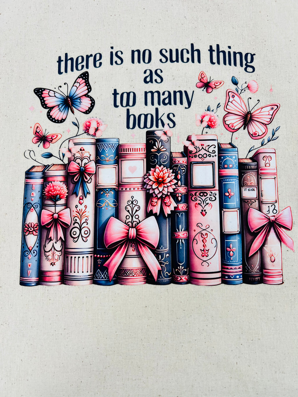 Bookish Canvas Tote Bag – No Such Thing As Too Many Books